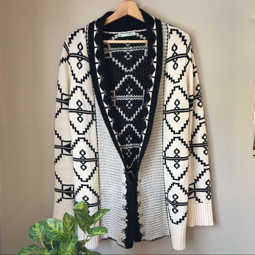maurices aztec print long cardigan